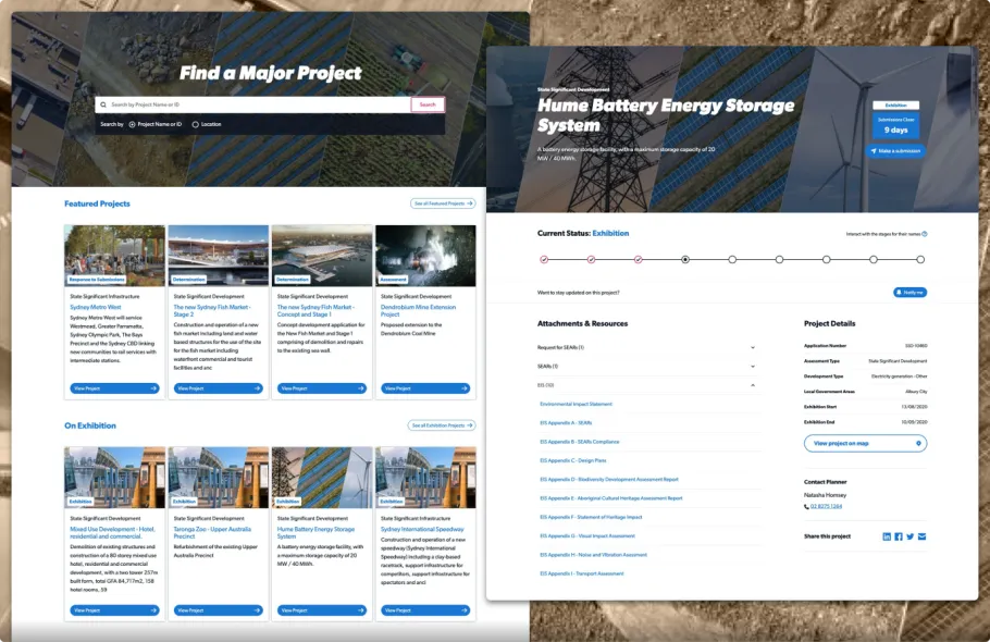 Department of Planning and Environment  planning portal website landing pages