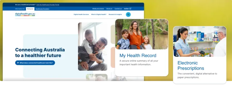 Australian Digital Health Agency website homepage