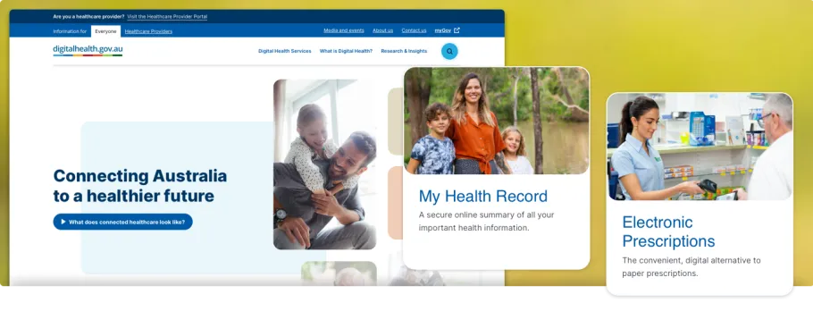 Australian Digital Health Agency website homepage