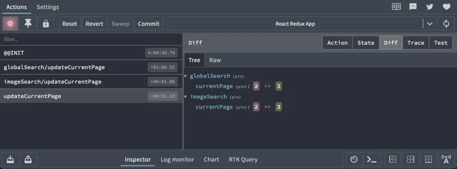 Redux dev tools showing extra reducers being called on all slices