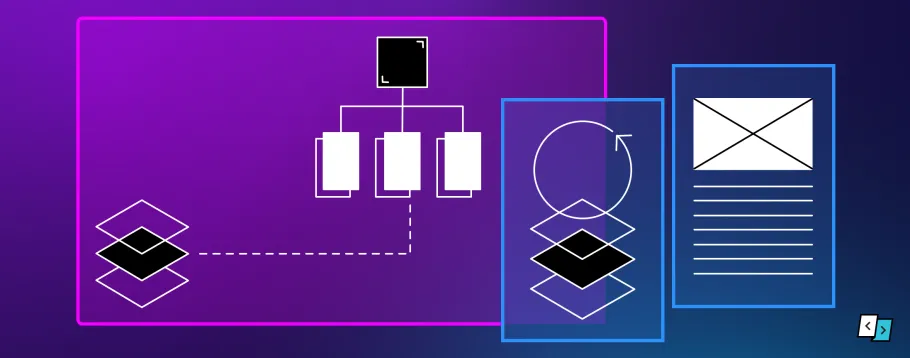 An illustration representing systems and stacks