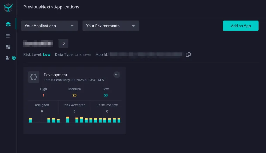 A screenshot of the user interface in StackHawk with redacted details