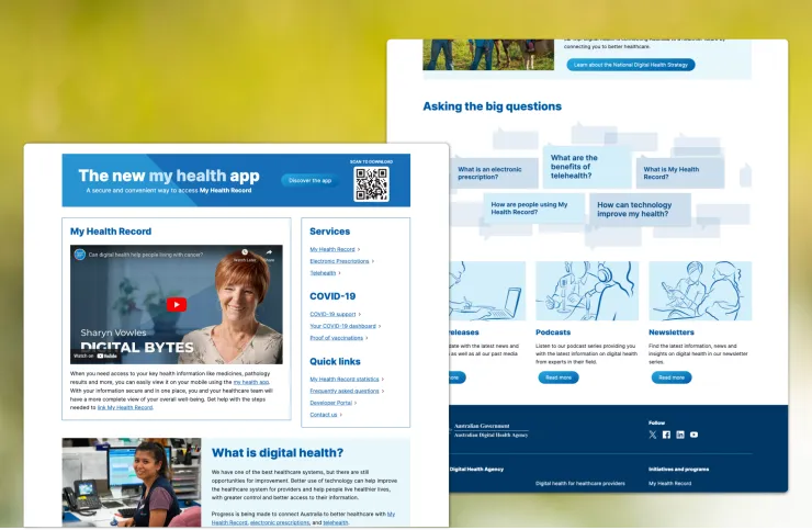 ADHA examples of website