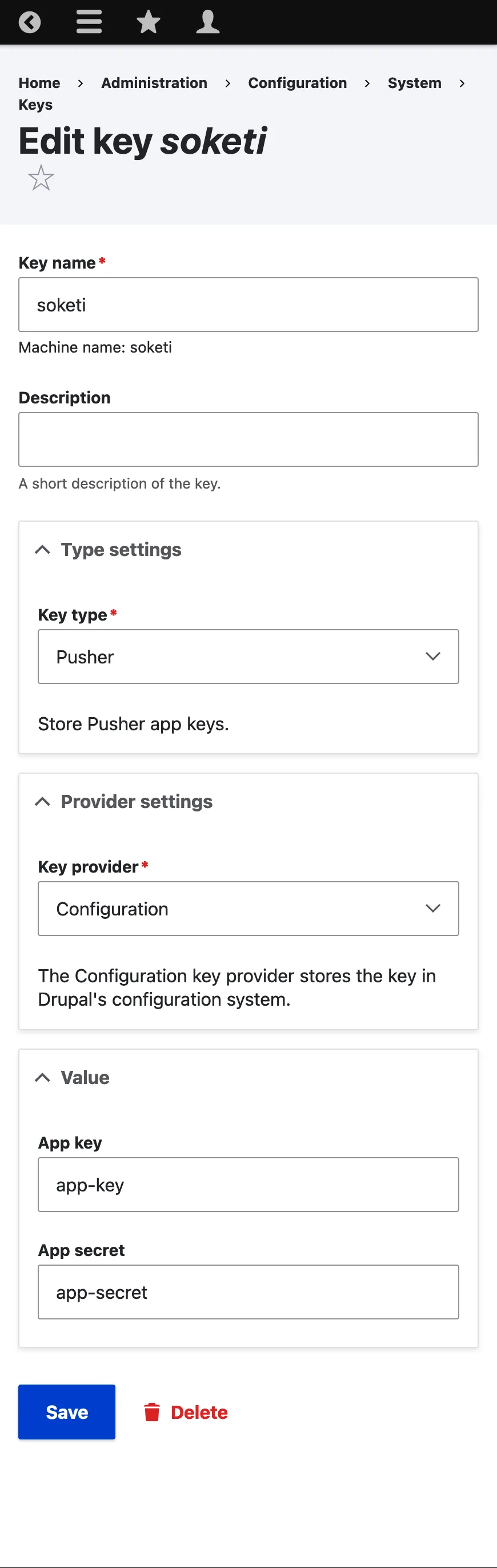 Key config