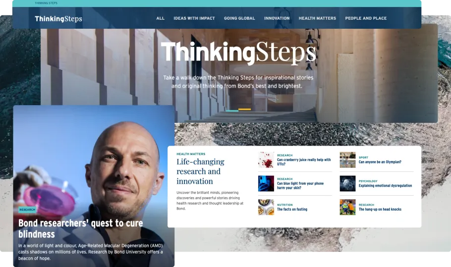 Features from Bond University Thinking Steps homepage