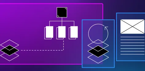 An illustration representing systems and stacks